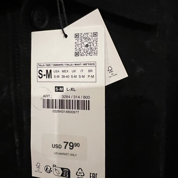 NWT Zara button up sweatshirt size small - Picture 2 of 3
